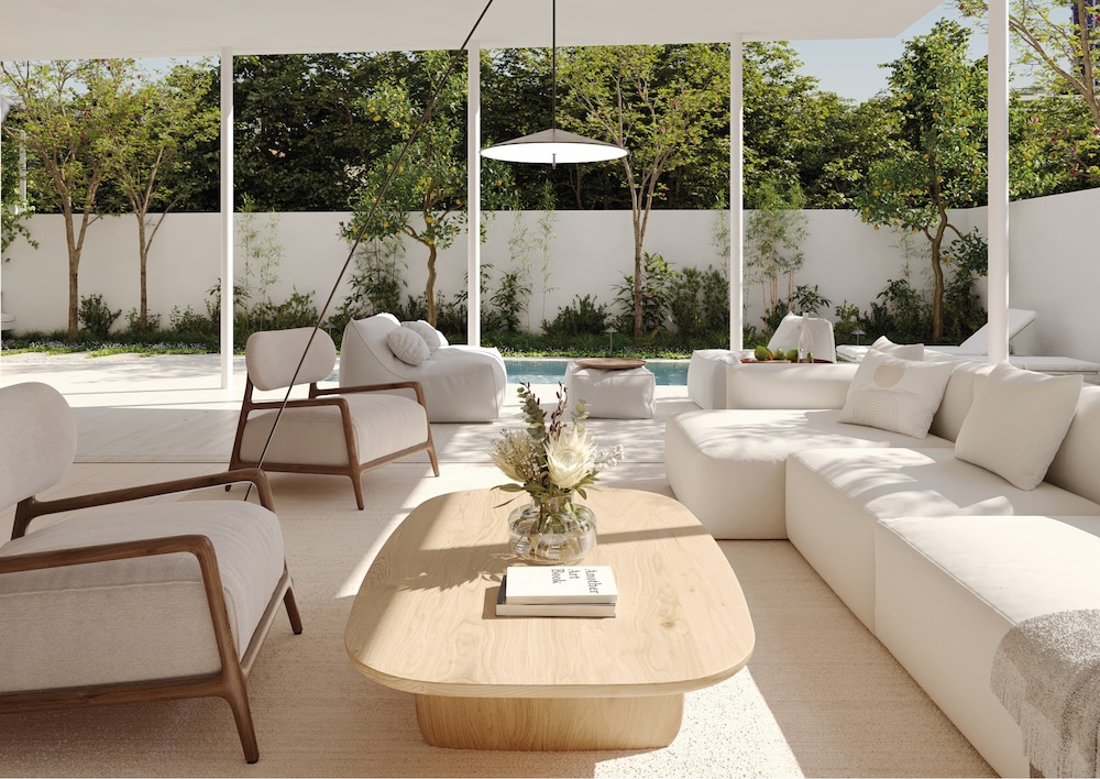 Open living room overlooking the garden