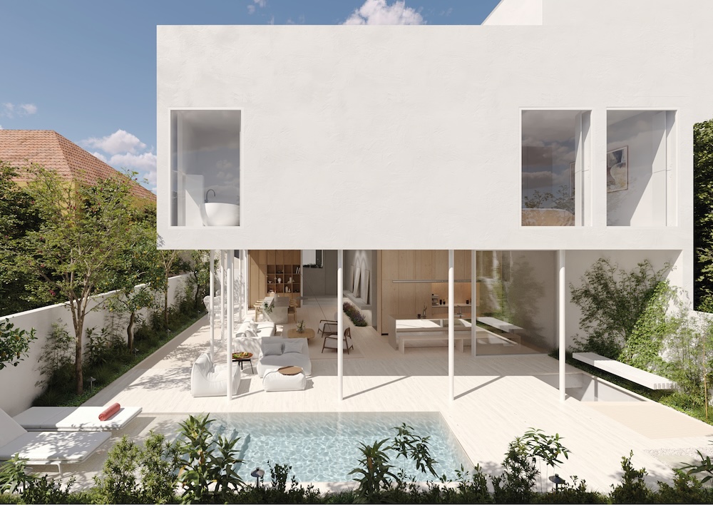 Villa exterior and swimming pool