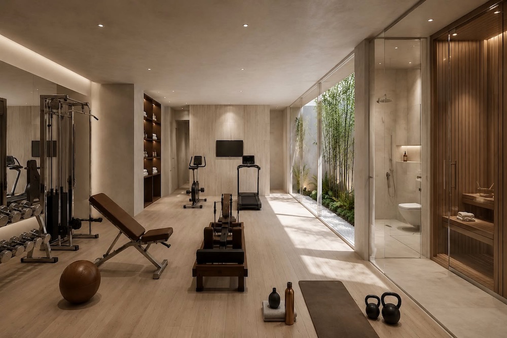 Home gym and sauna