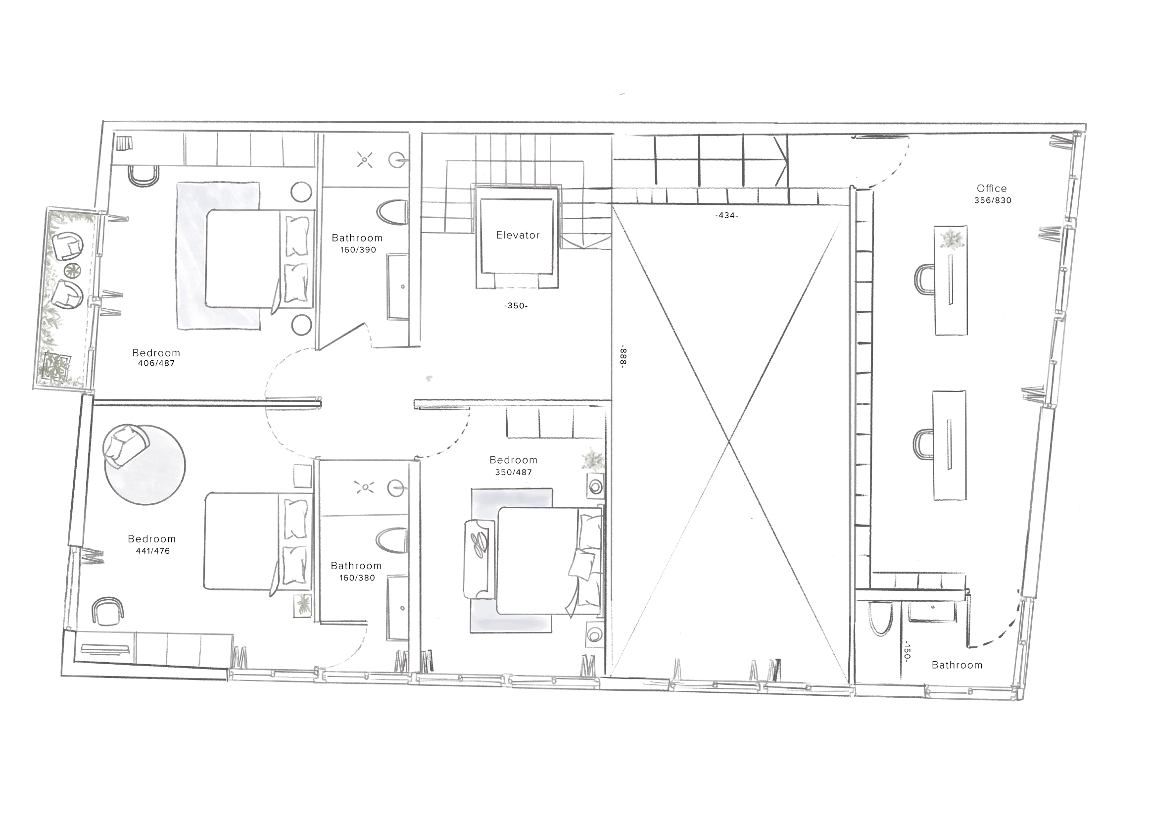 First Floor — Opt 1 plan